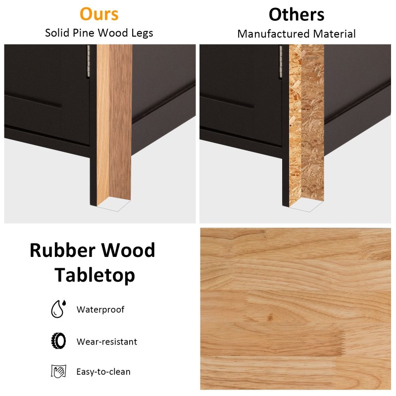 Rullaava keittiösaareke viinitelineellä ja säädettävällä hyllyllä ruskea