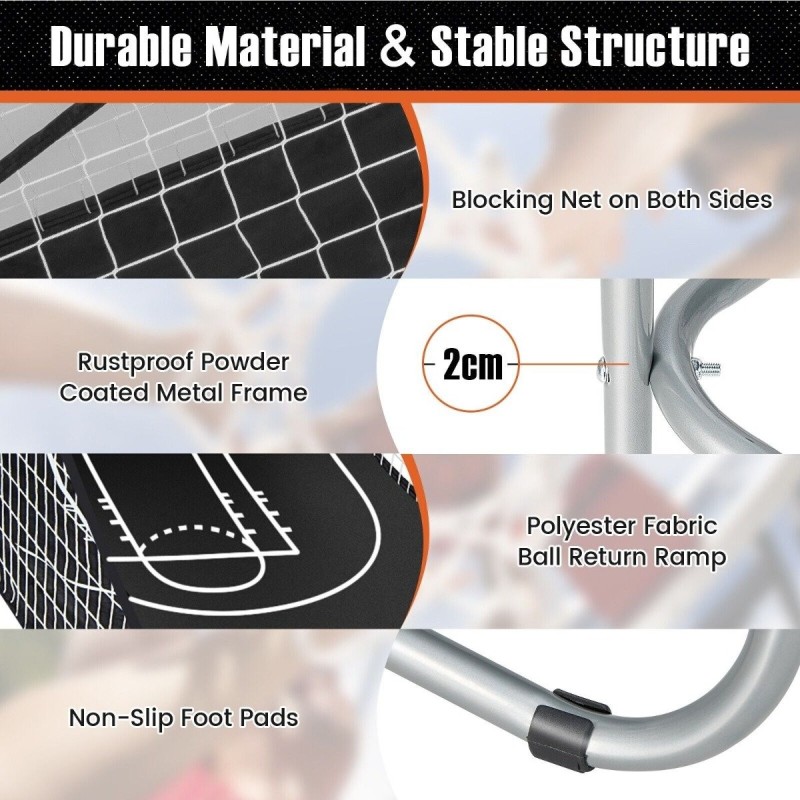 Taitettava musta koripallo-arcade-peli moninpelivaihtoehdoilla