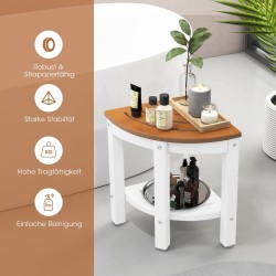 Valkoinen vedenpitävä kulmasuihkujakkara säilytystilalla kylpyhuoneeseen