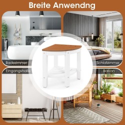 Valkoinen vedenpitävä kulmasuihkujakkara säilytystilalla kylpyhuoneeseen