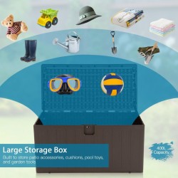 Suuri ruskea HDPE-säilytyslaatikko ulkokäyttöön 400L