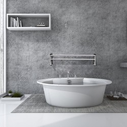 Tilaa säästävä laajennettava pyyheteline 8 tangolla hopea