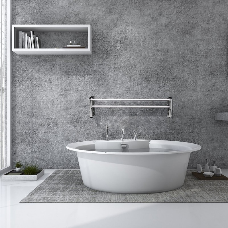 Tilaa säästävä laajennettava pyyheteline 8 tangolla hopea