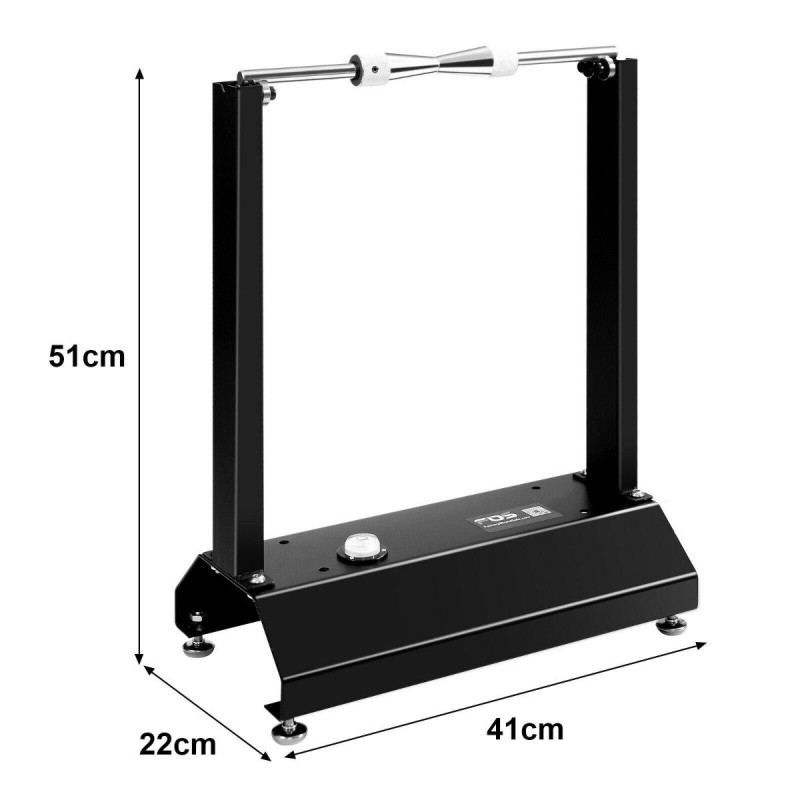 Moottoripyörän pyörän tasapainotin säädettävillä keskitinkartioilla musta
