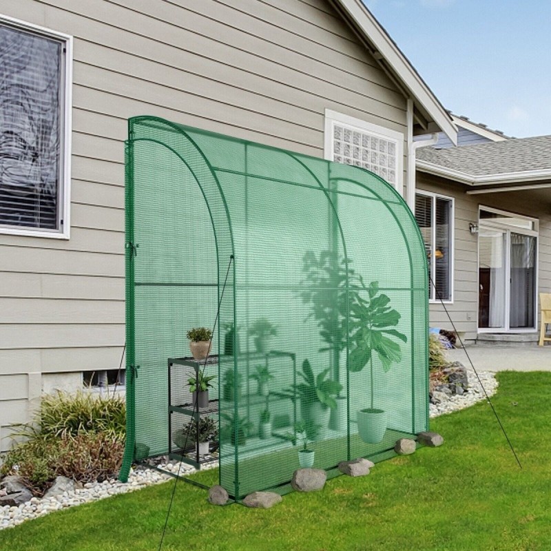 Käveltävä kasvihuone vihreä 3-tasoinen hyllyllä 200x100x215cm