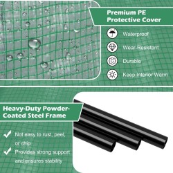 Käveltävä kasvihuone vihreä 3-tasoinen hyllyllä 200x100x215cm