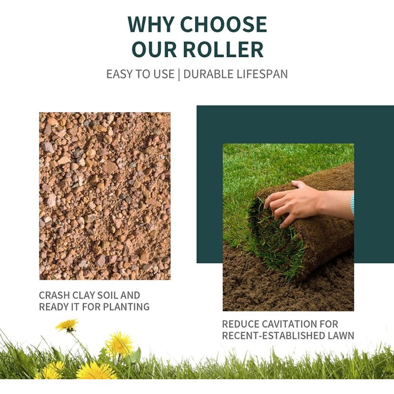 Vihreä kestävä 63L puutarhanurmikon jyrä u-kahvalla