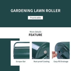 Vihreä kestävä 63L puutarhanurmikon jyrä u-kahvalla