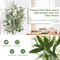 Kaksi suurta keinotekoista oliivipuuta vihreä 182 cm