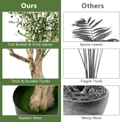 Kaksi suurta keinotekoista oliivipuuta vihreä 182 cm