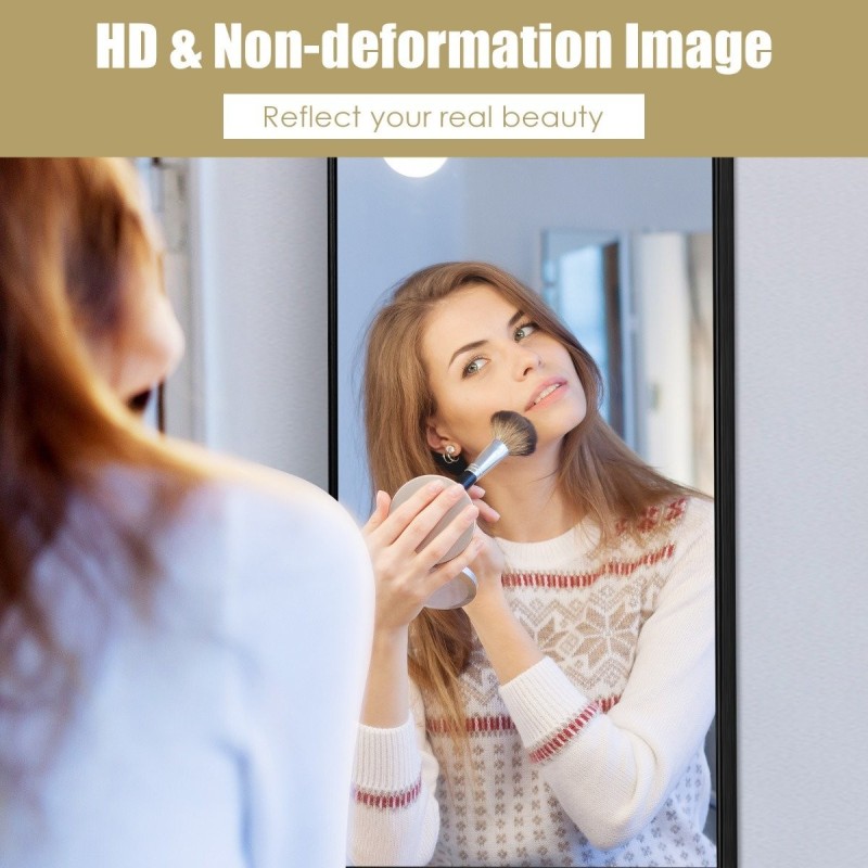 Koko vartalon musta ripustettava peili alumiinikehyksellä