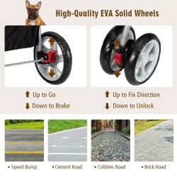 Beige lemmikkikärry, kokoontaitettava, turvavyö, 15 kg kantavuus