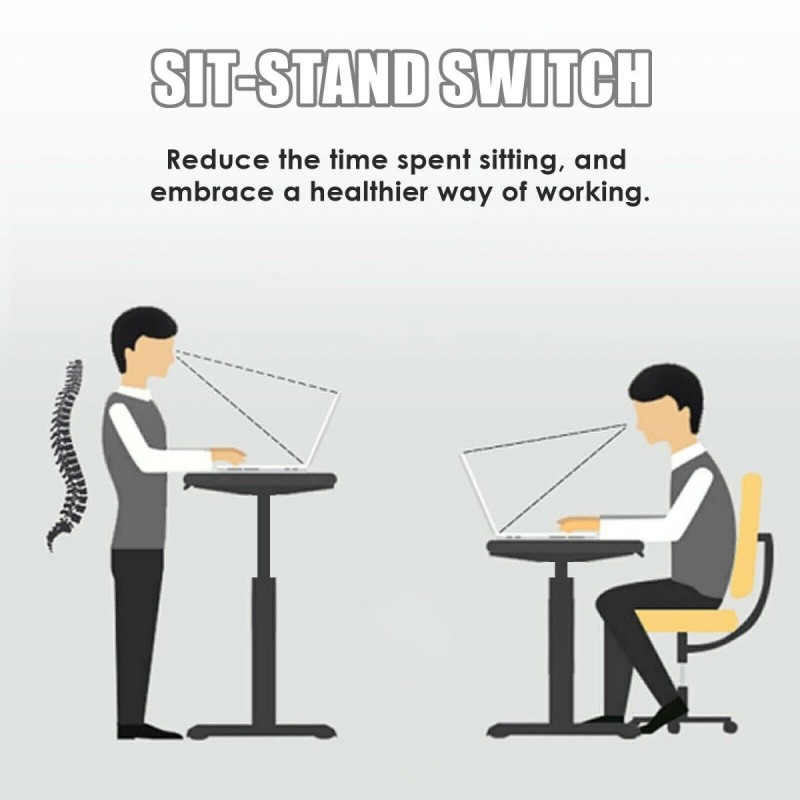 Korkeussäädettävä musta kannettavan tietokoneen pöytä pyörillä ja leveällä pöytälevyllä