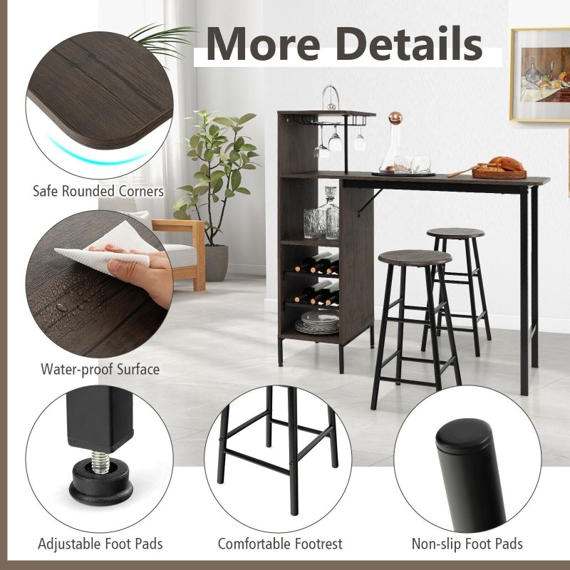 Rustiikkinen baaripöytäsetti viinin ystäville ja rentoutumiseen