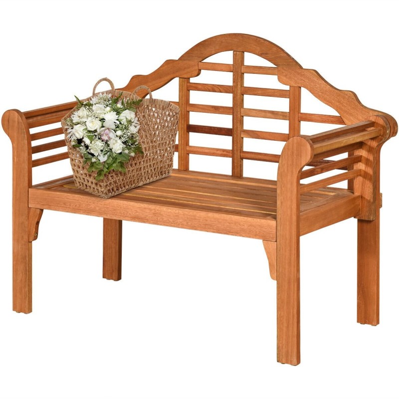 Taitettava eukalyptuspuupenkki ulkokäyttöön, luonnonväri, 123x54x96 cm