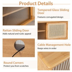 Moderni bambu tv-taso 55 tuuman televisiolle luonnollinen