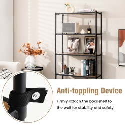 Viiden tason puinen kirjahylly olohuoneeseen, makuuhuoneeseen, toimistoon