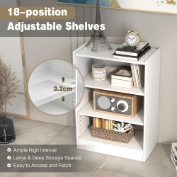 Valkoinen 3-tasoinen kirjahylly kaatumisenestolla