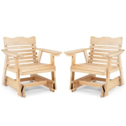 Puinen keinutuoli leveillä käsinojilla, luonnollinen väri