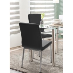 Moderni ruokailutuoli keinonahalla ja teräsrungolla - mukava ja tyylikäs