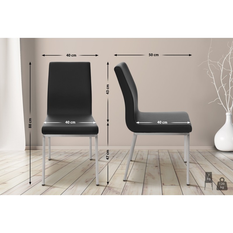 Moderni ruokailutuoli keinonahalla ja teräsrungolla - mukava ja tyylikäs