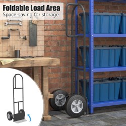 Monikäyttöinen musta sackkarre P-kahvalla ja korkealla selkänojalla