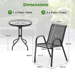 Kolmen osan ulkobistrosarja harmaa pinottavilla tuoleilla