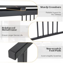 Musta kapea konsolipöytä marmorikuvioisella kannella 120 cm