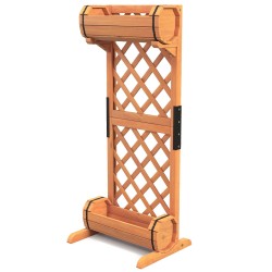 Puinen korkea istutuslaatikko säleiköllä, oranssi, 45,5x36x113 cm