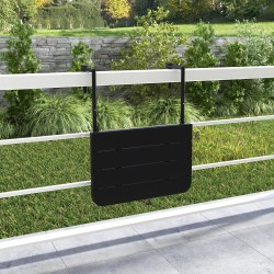 Taitettava kaidepöytä, säädettävä korkeus, musta, ulkokäyttöön