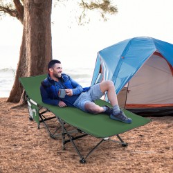 Taitettava raskaan käytön retkisänky 3-in-1 taskulla - vihreä