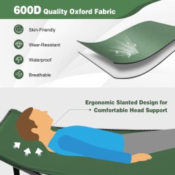 Taitettava raskaan käytön retkisänky 3-in-1 taskulla - vihreä