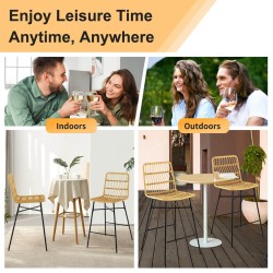 Keltainen rattan-barhakkarasetti, 2 kpl, 104 cm korkea