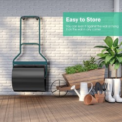 60L musta puutarhajyrä U-kahvalla ja tyhjennystulpalla