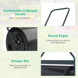 60L musta puutarhajyrä U-kahvalla ja tyhjennystulpalla