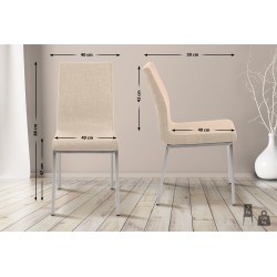 Colmar tyylikäs ruokatuoli kangasverhoilulla ja korkealla selkänojalla