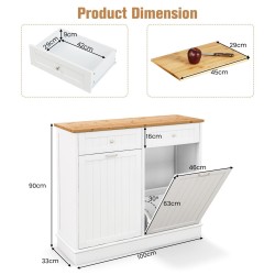 Kippimallinen valkoinen roskakaappi keittiöön ja säilytykseen