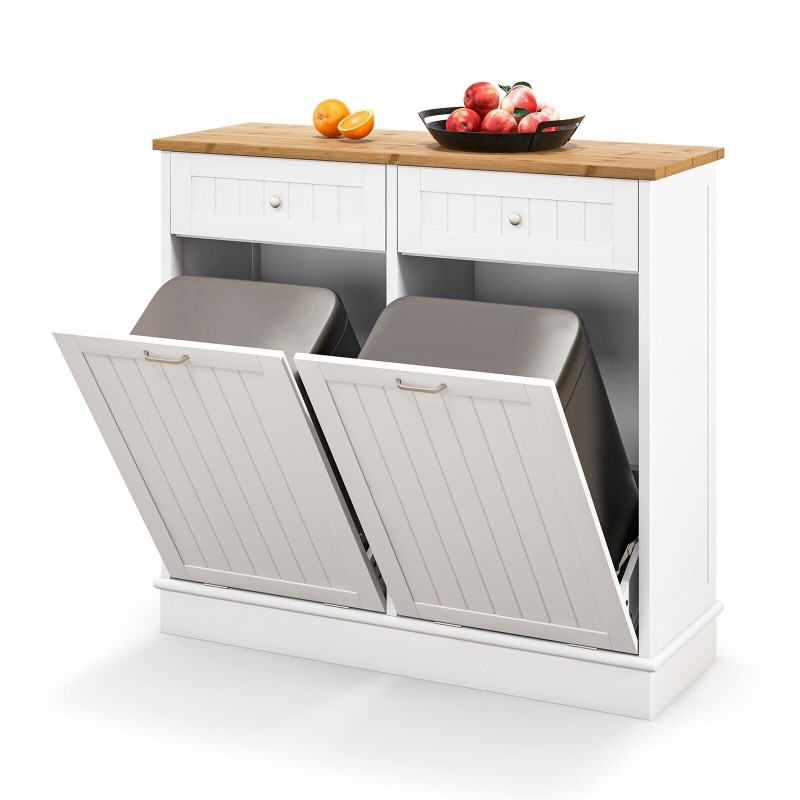 Kippimallinen valkoinen roskakaappi keittiöön ja säilytykseen