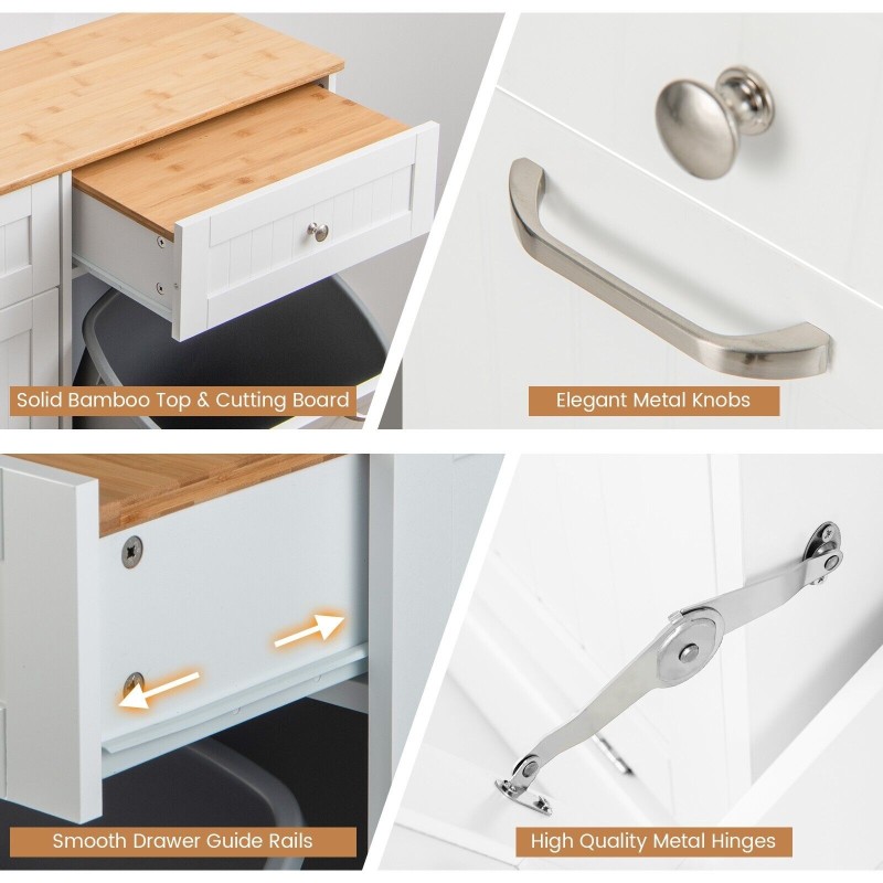 Kippimallinen valkoinen roskakaappi keittiöön ja säilytykseen