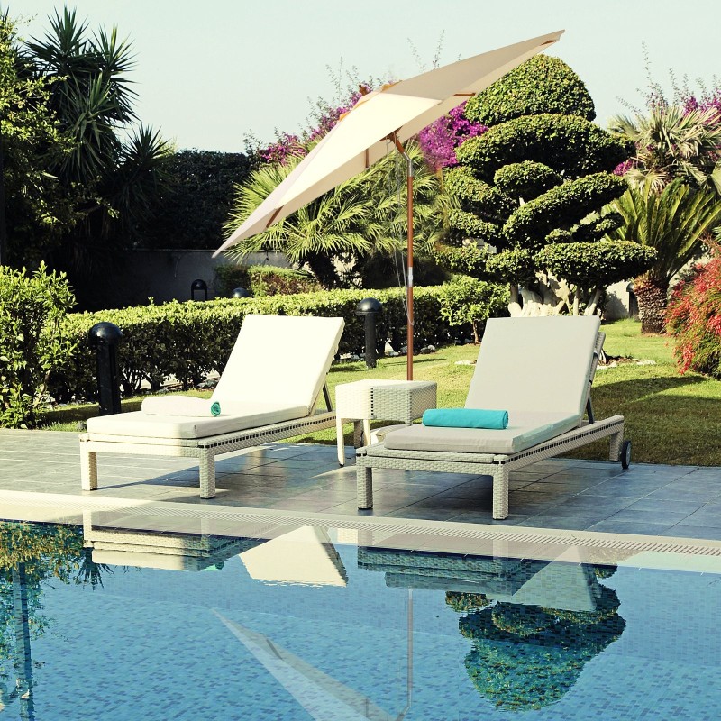 Puinen terassivarjo 300 cm, kallistettava, beige