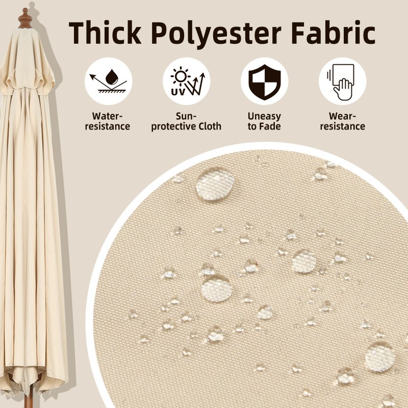 Puinen terassivarjo 300 cm, kallistettava, beige