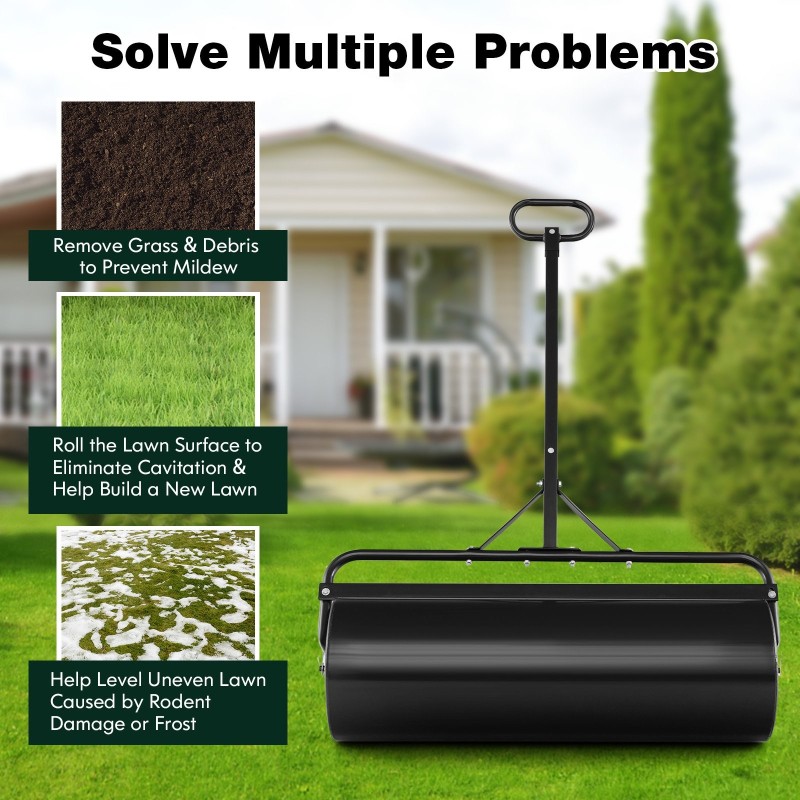 63L musta puutarhan nurmikkorulla irrotettavalla kahvalla