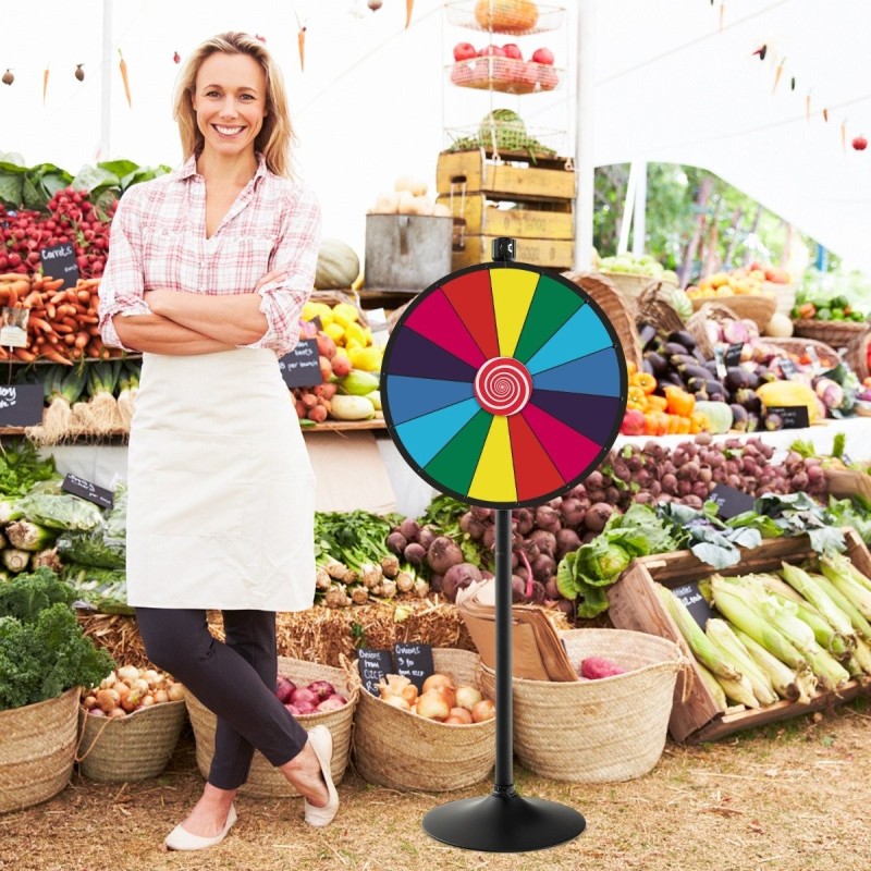 Monikäyttöinen 60 cm värikäs onnenpyörä messuille ja tapahtumiin