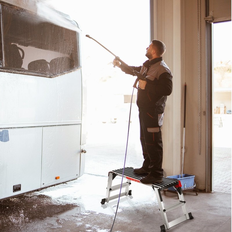 Alumiininen taitettava työtaso liukumattomalla pinnalla hopea