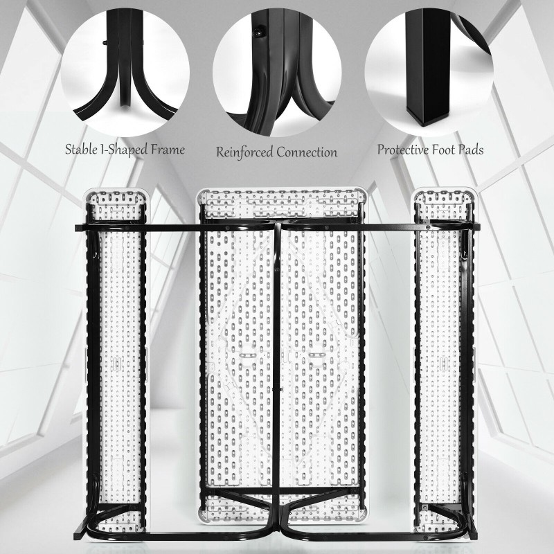 Valkoinen säänkestävä piknikpöytäsetti metallirungolla ulkokäyttöön