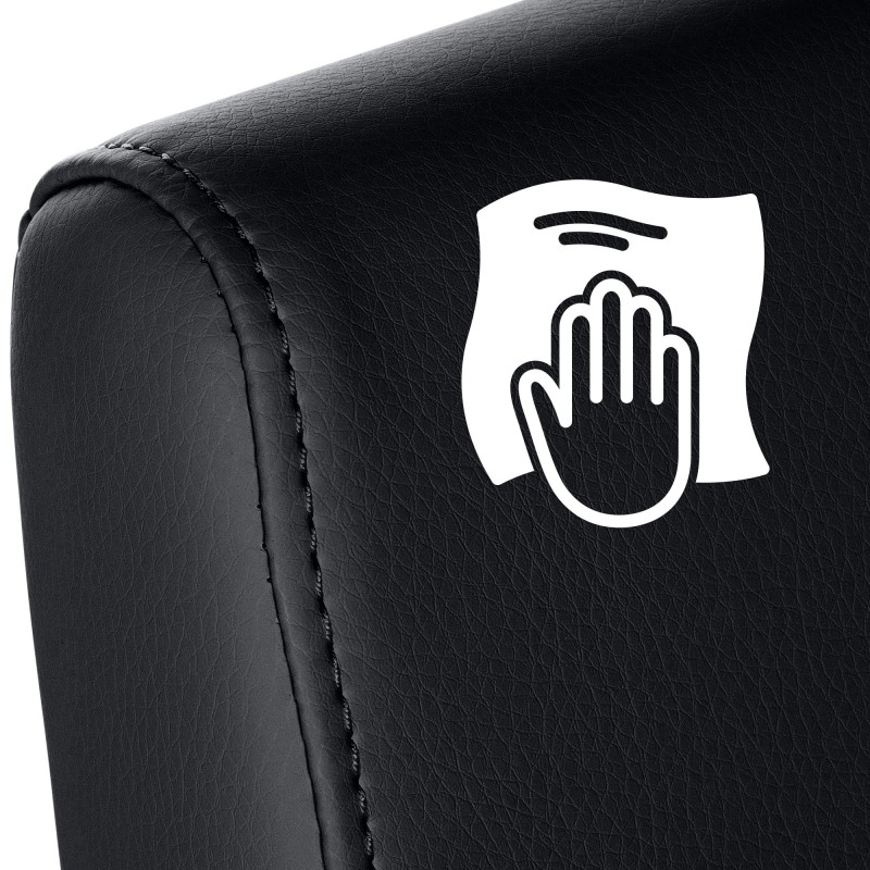 Moderni keinonahkainen ruokatuoli ergonomisella selkänojalla ja teräsrungolla