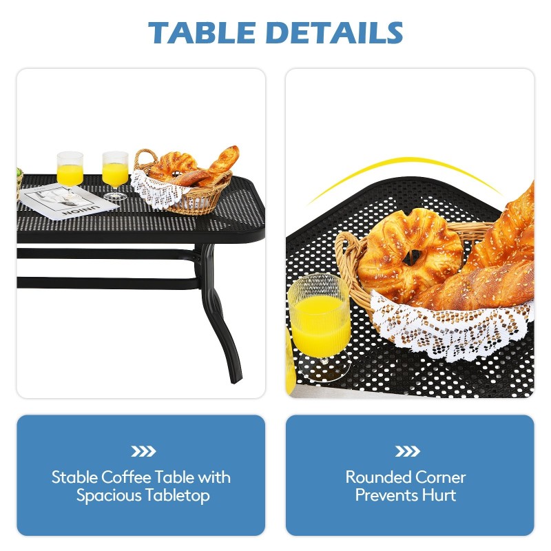 Harmaa terassikalustesetti pehmustetulla sohvalla ja sohvapöydällä