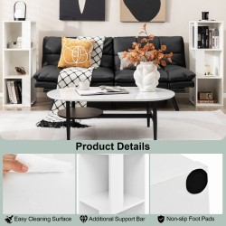 2-osainen valkoinen 3-tasoinen puinen kirjahyllysetti