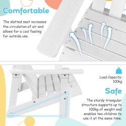 Kahden istuttava valkoinen kuusipuu adirondack-loveseat ulkokäyttöön