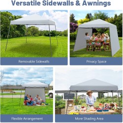 Pop-up-paviljonki 3x3m harmaa, säädettävä ja kannettava